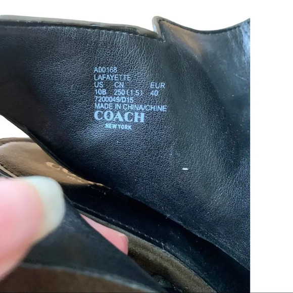 Coach open toe heel lafayette olive green size 10 - Picture 7 of 7